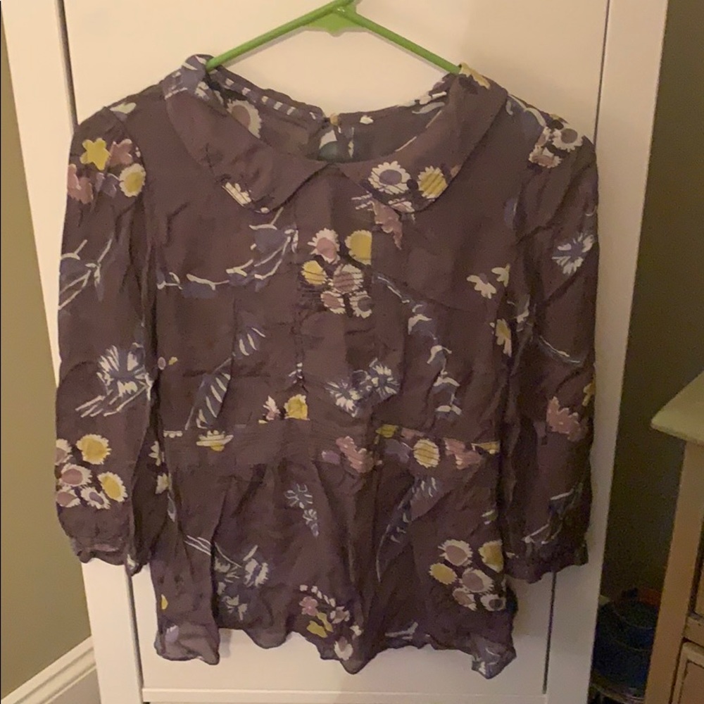 Boden Collared Peplum Blouse